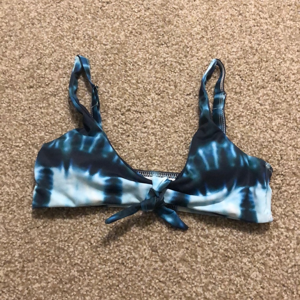 Blue tie dye bikini top